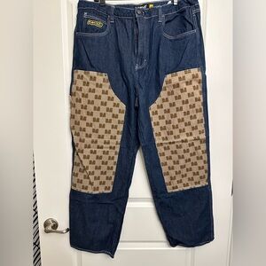 Monet Skateboards Double Knee Raw Denim Carpenter Pants